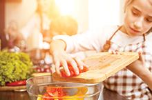 kid in a kitchen